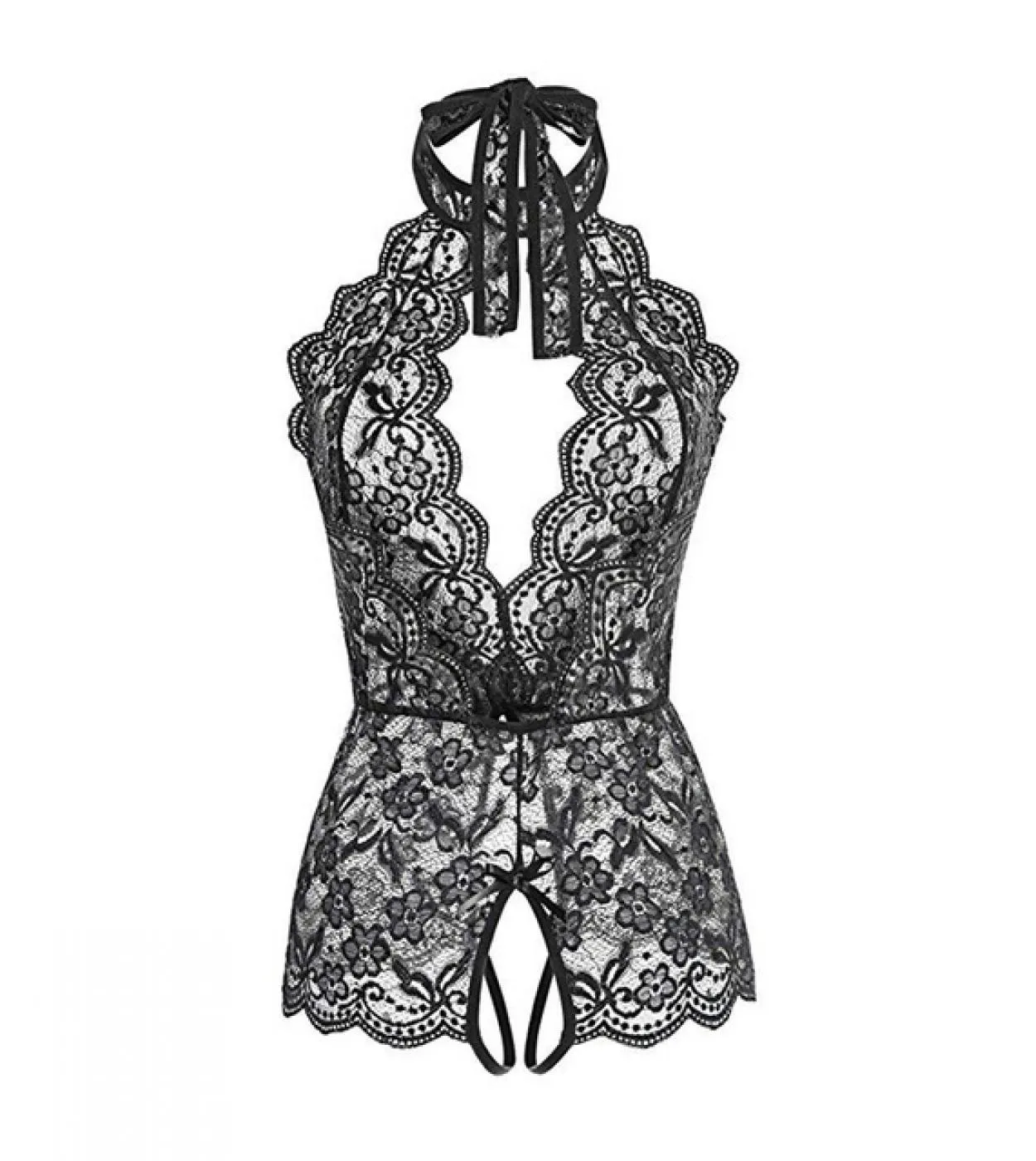 Lingerie Babydoll Abito Abito Fishnet Babydoll Lingerie Donna
