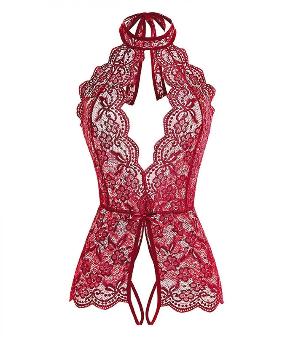 Lingerie Babydoll Abito Abito Fishnet Babydoll Lingerie Donna