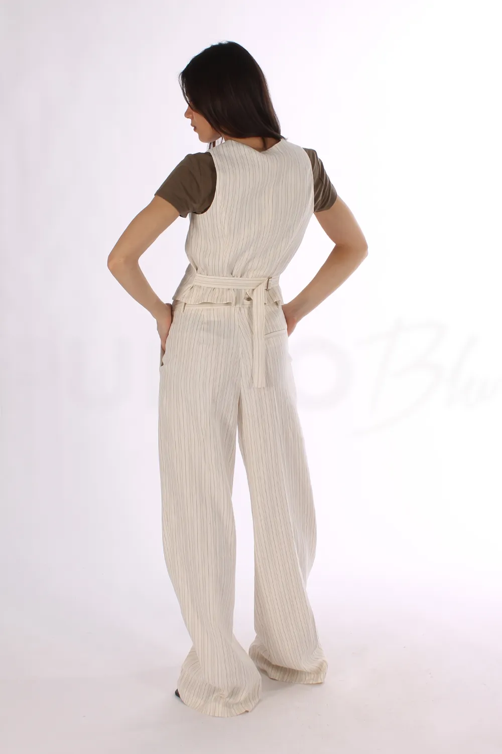LIU JO | PANTALONI IN LINO GESSATO - Punto Blu