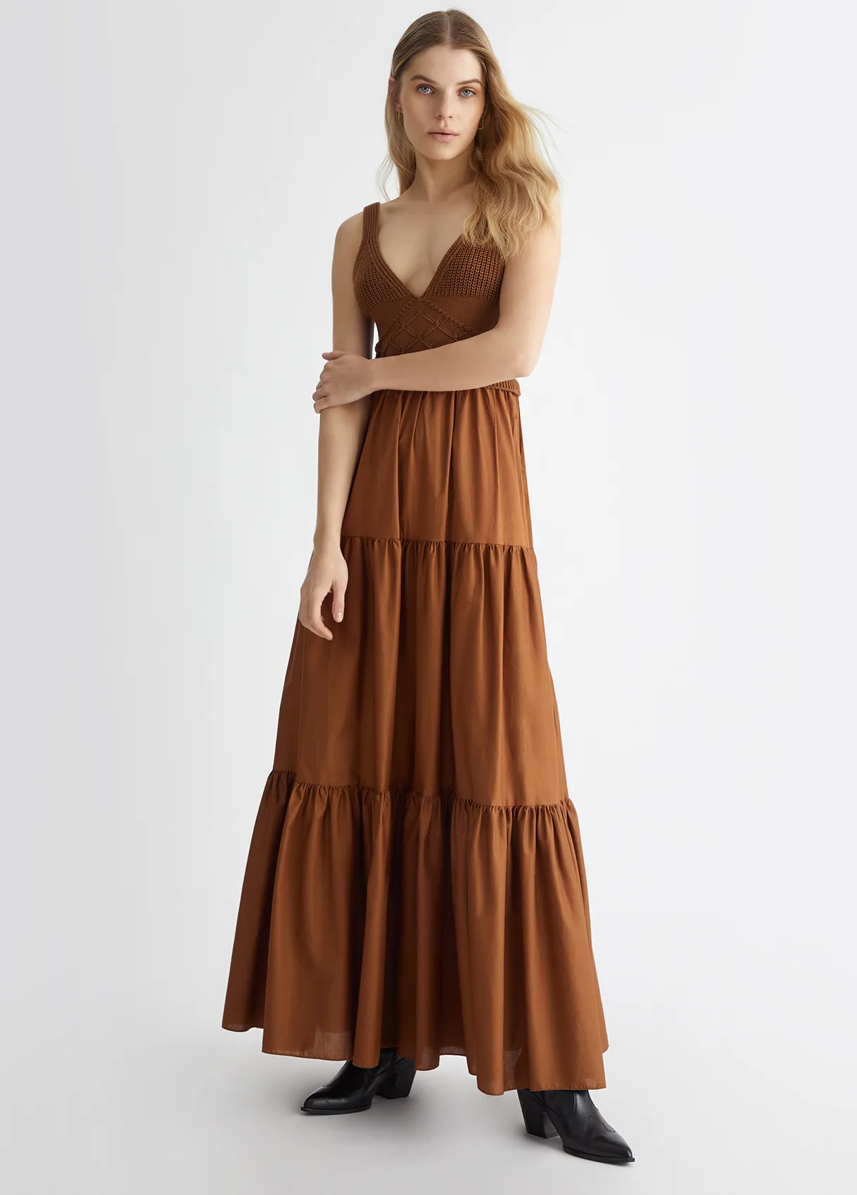 Liujo Abito in maglia e popeline ecosostenibile MA4070MA23A81027