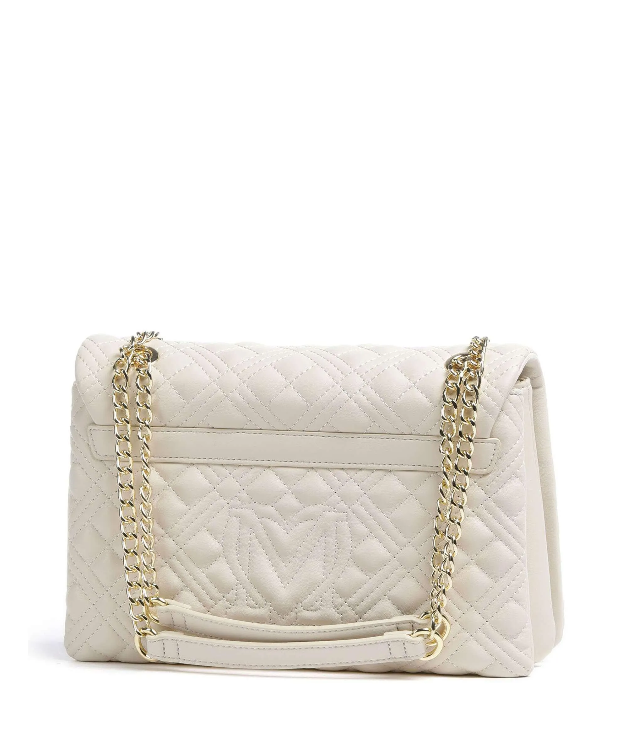  Love Moschino Quilted Borsa a spalla pelle sintetica beige  