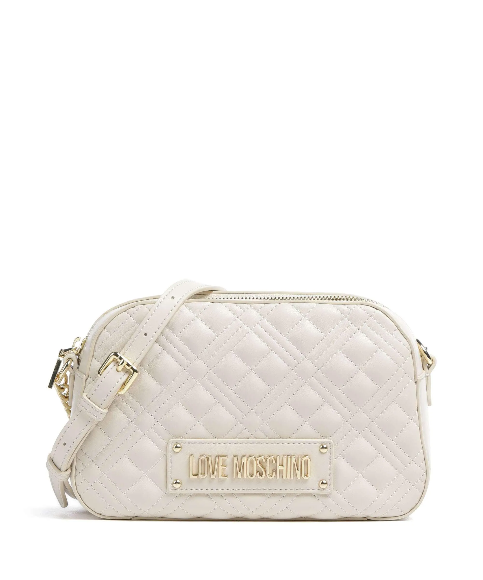  Love Moschino Quilted Borsa a tracolla pelle sintetica beige  