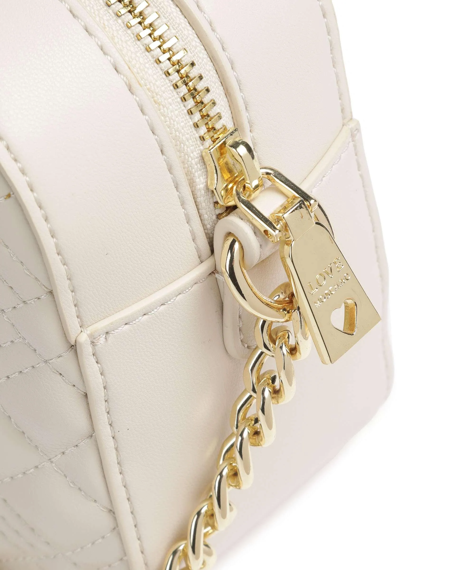  Love Moschino Quilted Borsa a tracolla pelle sintetica beige  
