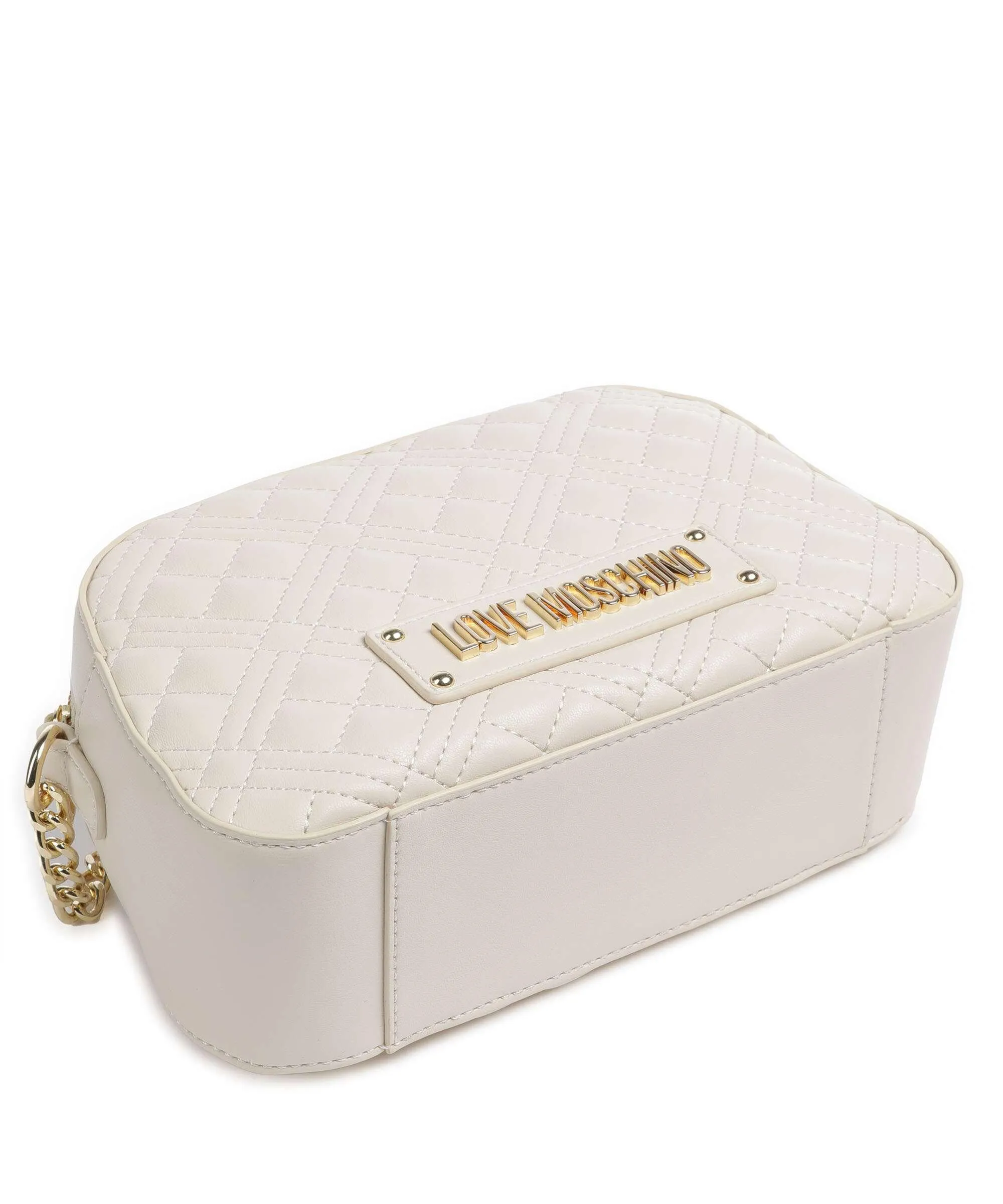  Love Moschino Quilted Borsa a tracolla pelle sintetica beige  