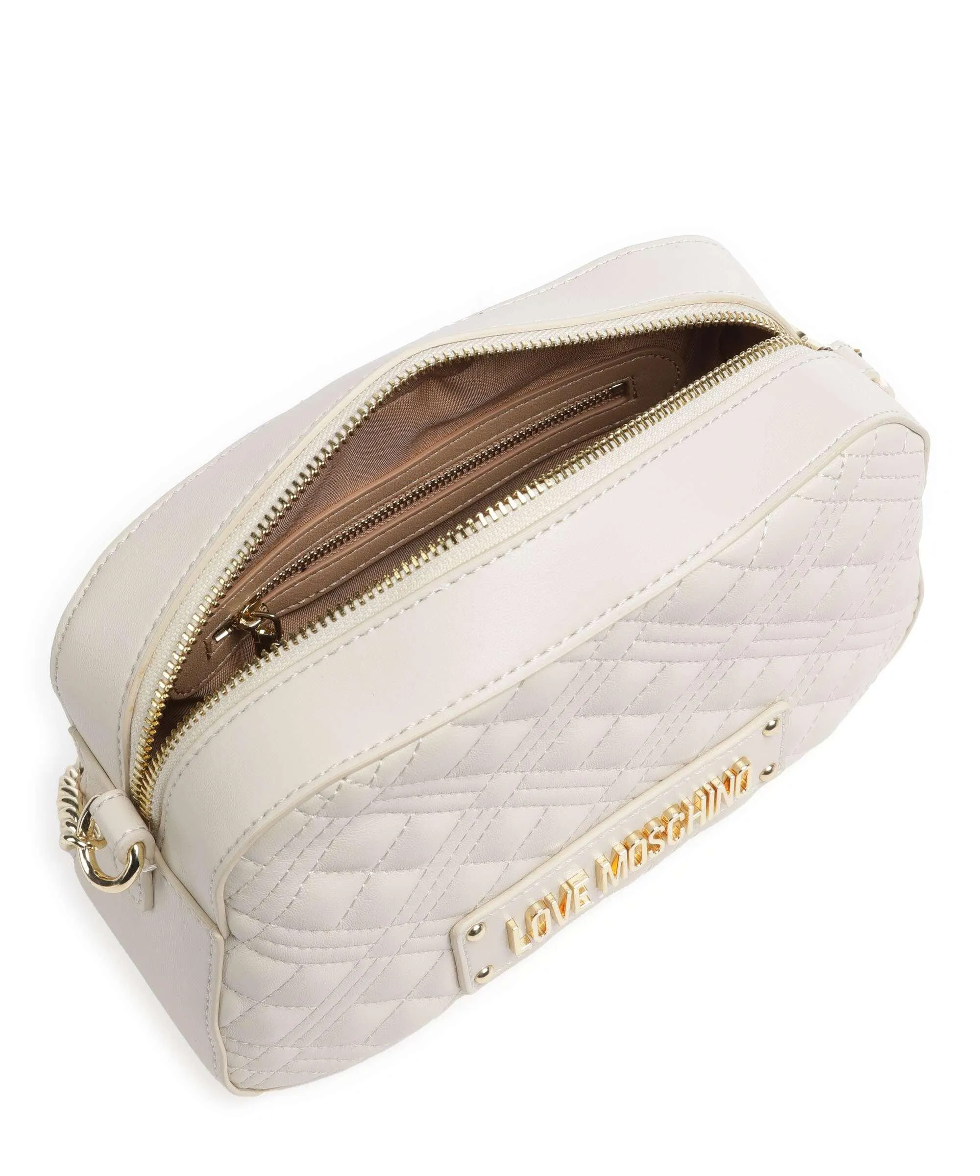  Love Moschino Quilted Borsa a tracolla pelle sintetica beige  