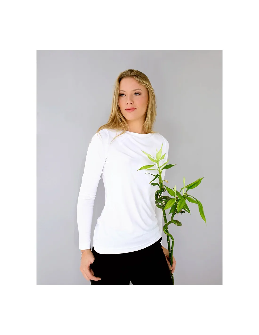 MAGLIA BASIC MANICA LUNGA IN BAMBU'
