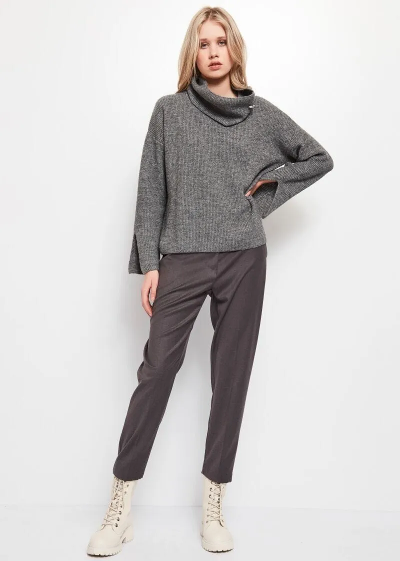 Maglia con collo alto rimovibile