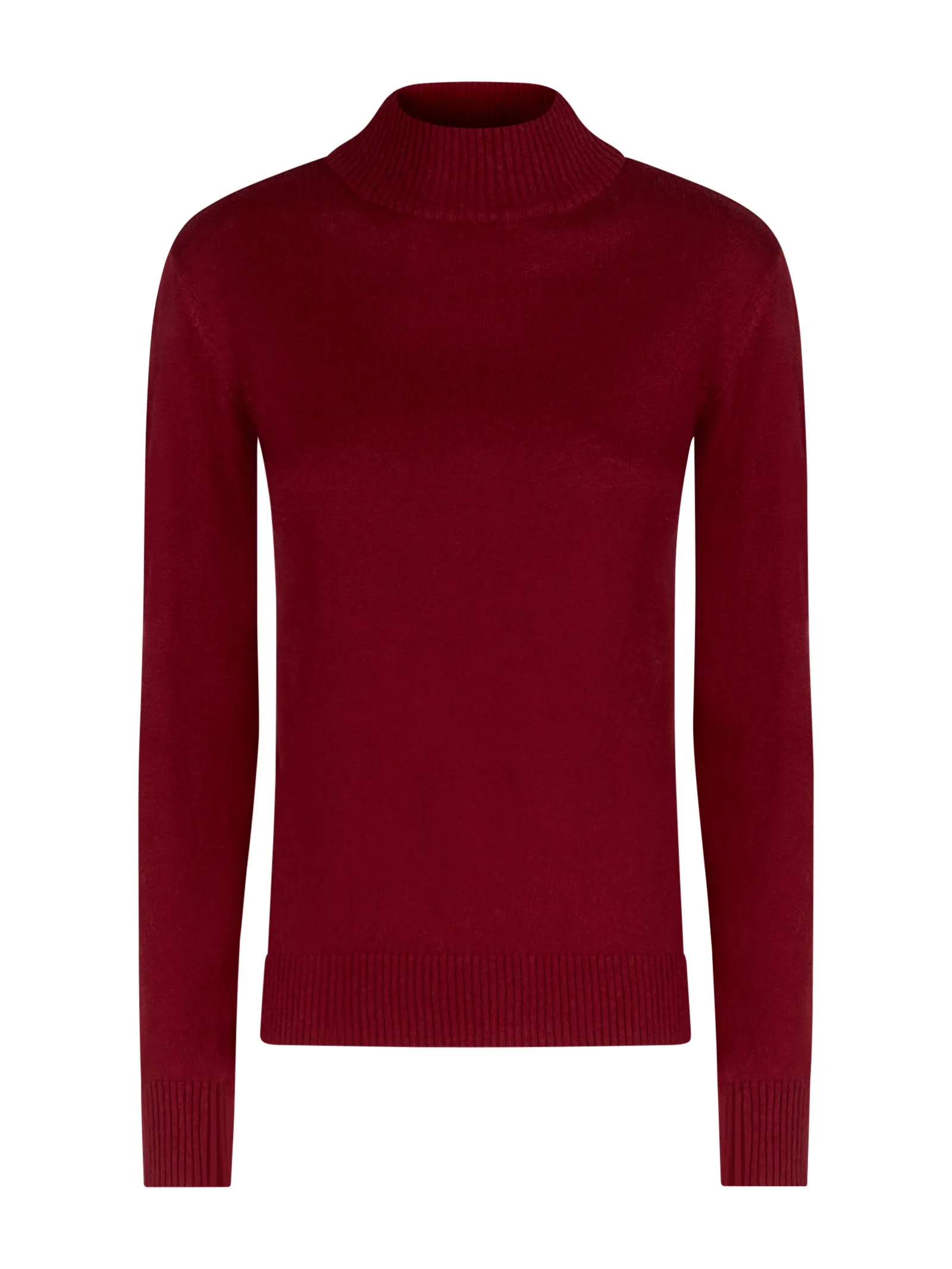 Maglia con collo lupetto in filato Nice Wool - Tibetan Red