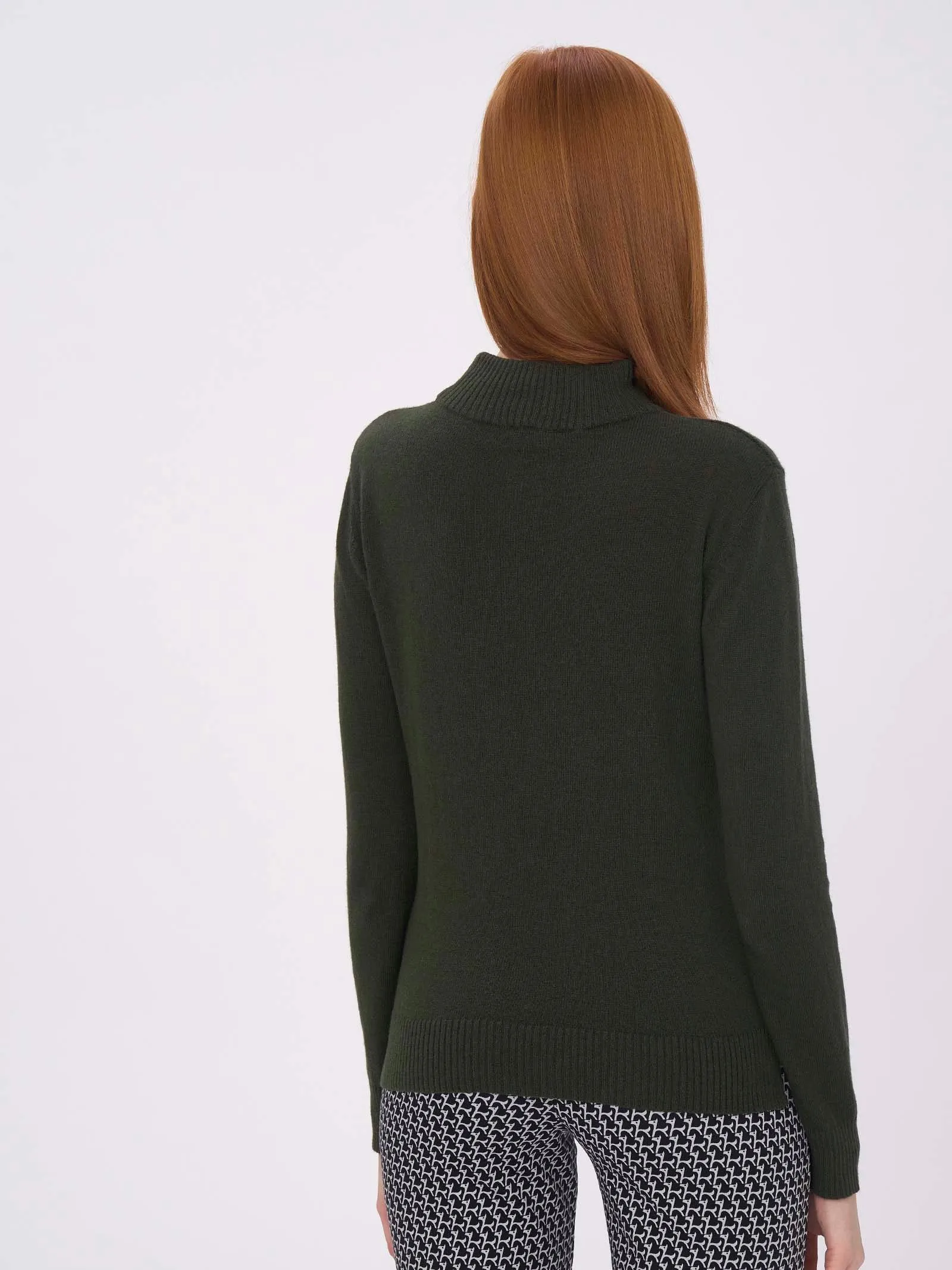 Maglia con collo lupetto in filato Nice Wool - Tibetan Red