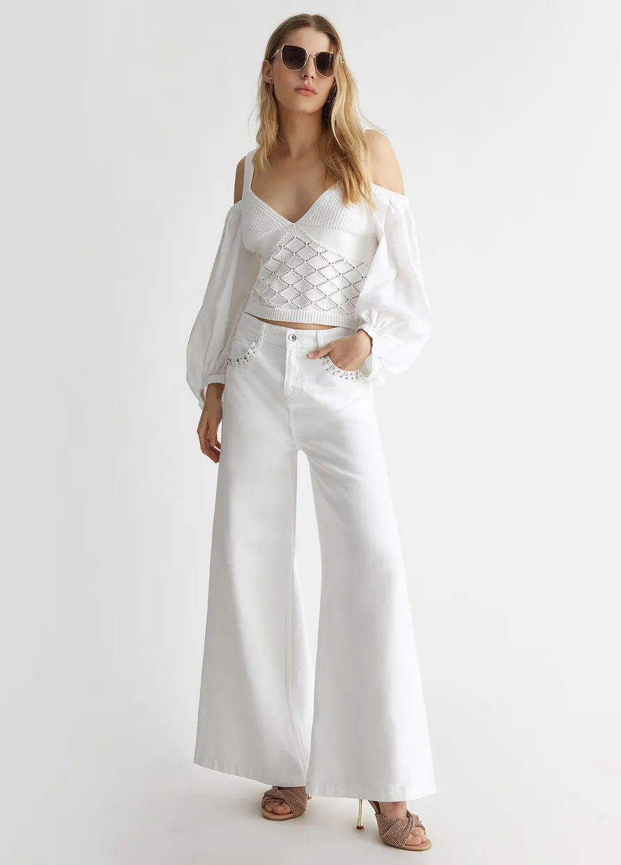 Maglia Cotone Bianco LiuJo