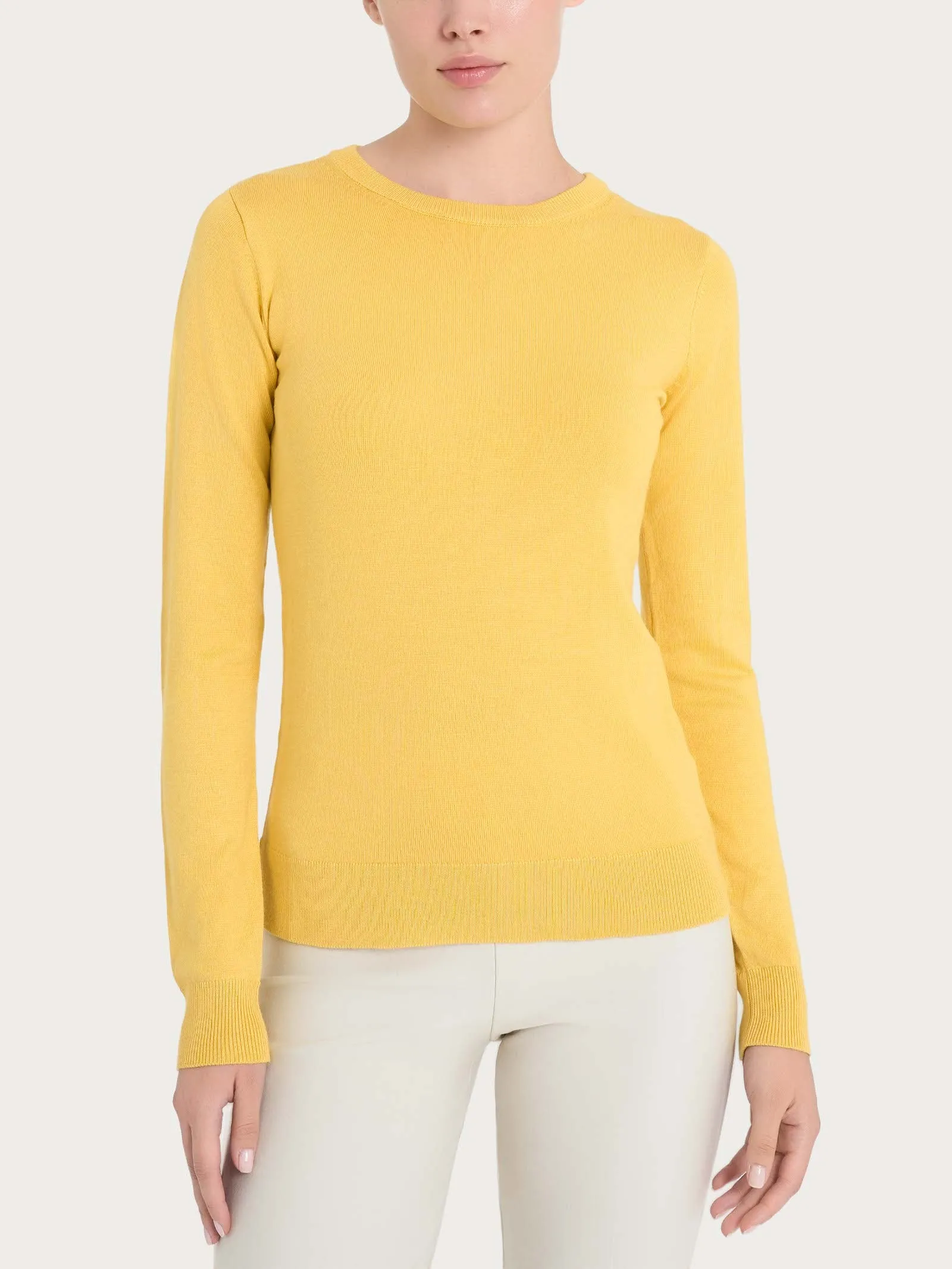 Maglia girocollo a manica lunga Four Seasons - Misted Yellow