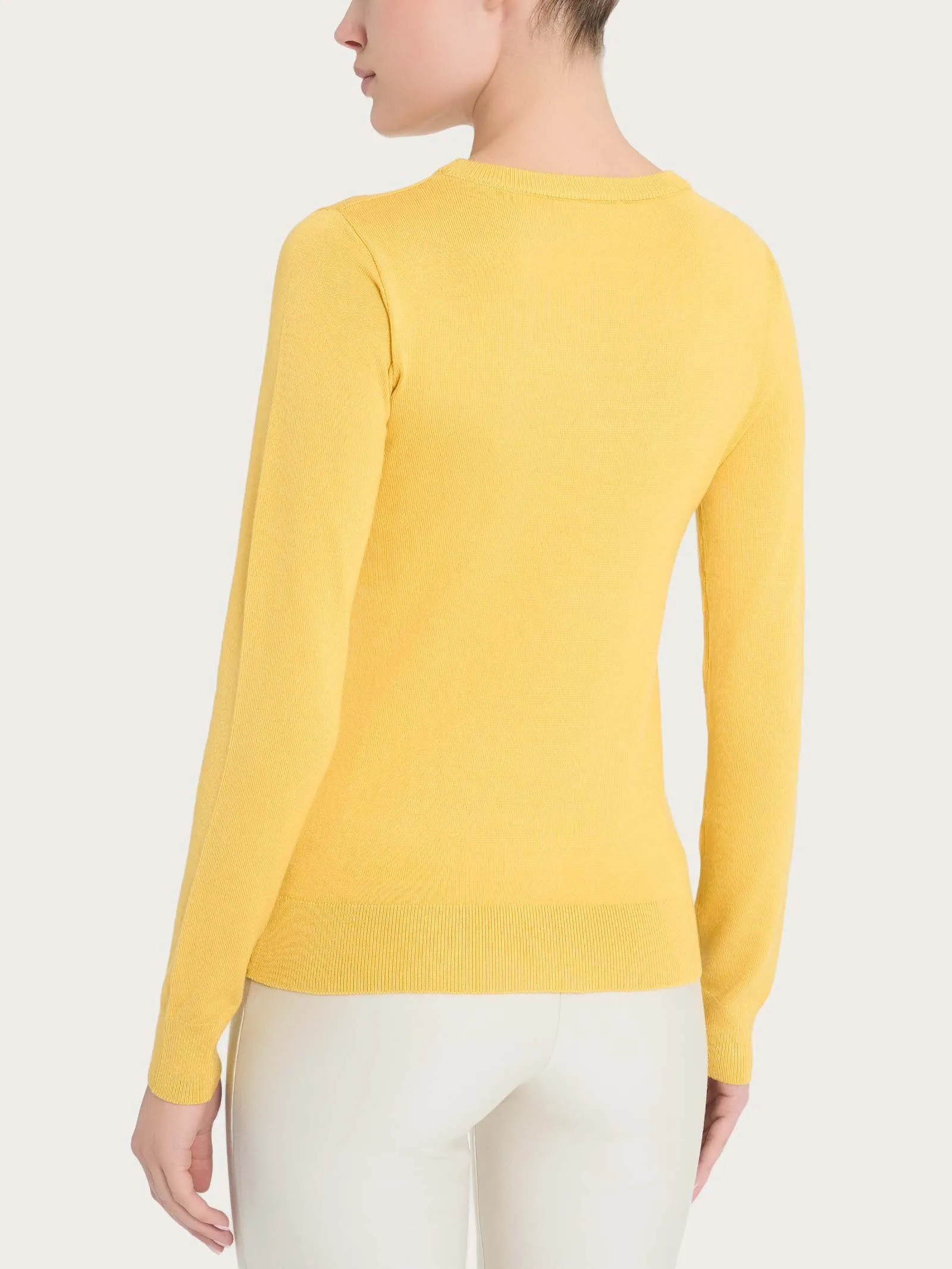 Maglia girocollo a manica lunga Four Seasons - Misted Yellow