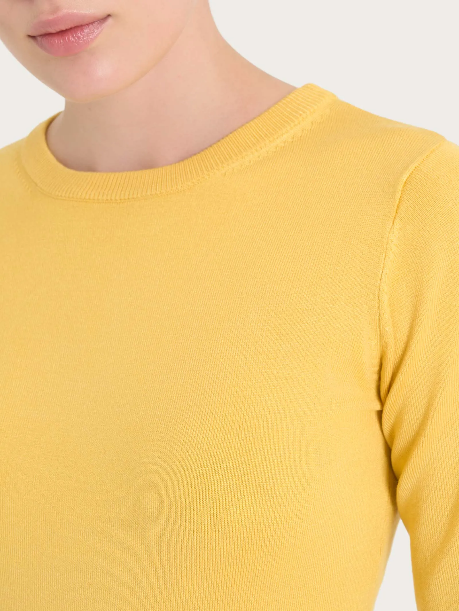 Maglia girocollo a manica lunga Four Seasons - Misted Yellow