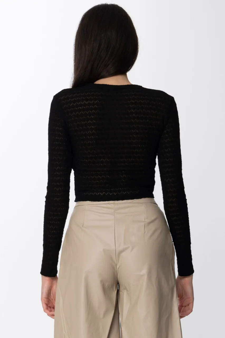 Maglia in pizzo Nero