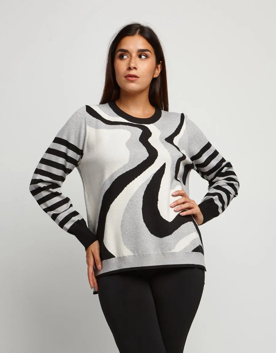Maglia jacquard tre colori