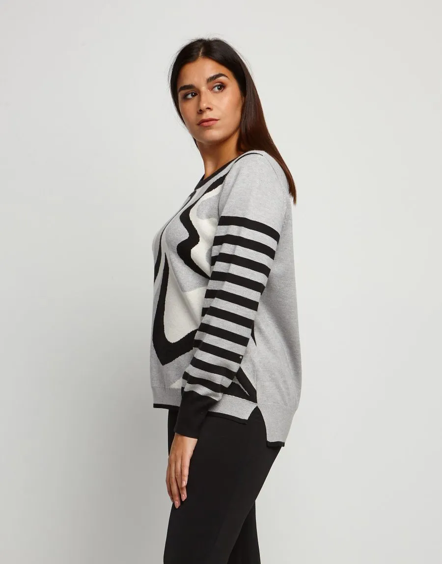 Maglia jacquard tre colori