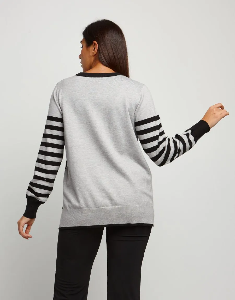Maglia jacquard tre colori