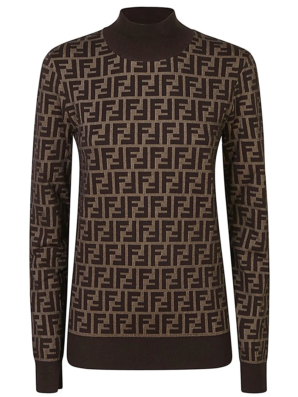 Maglia-Maglia in cotone FF marrone