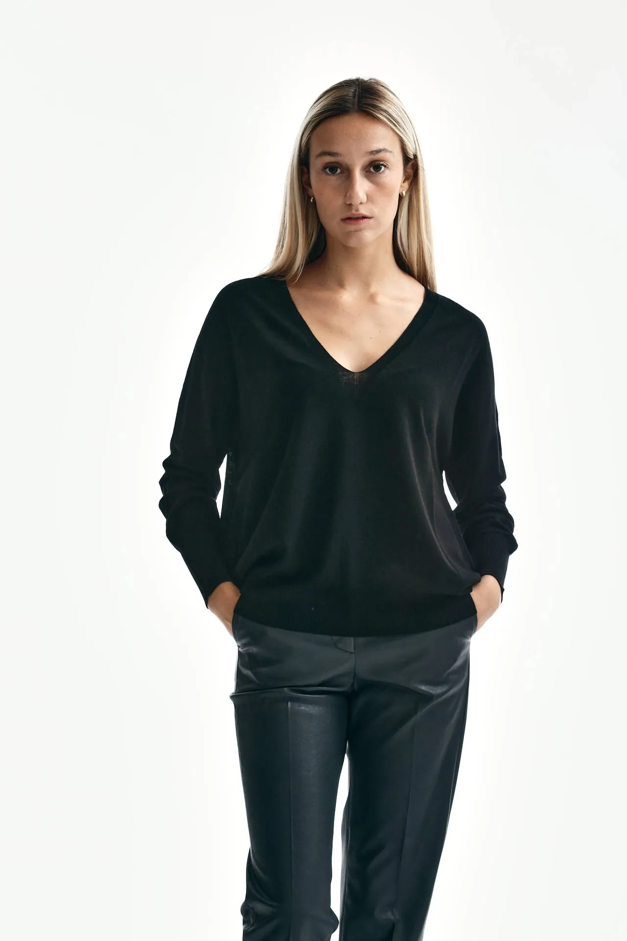 Maglia over in flexwool nero 
