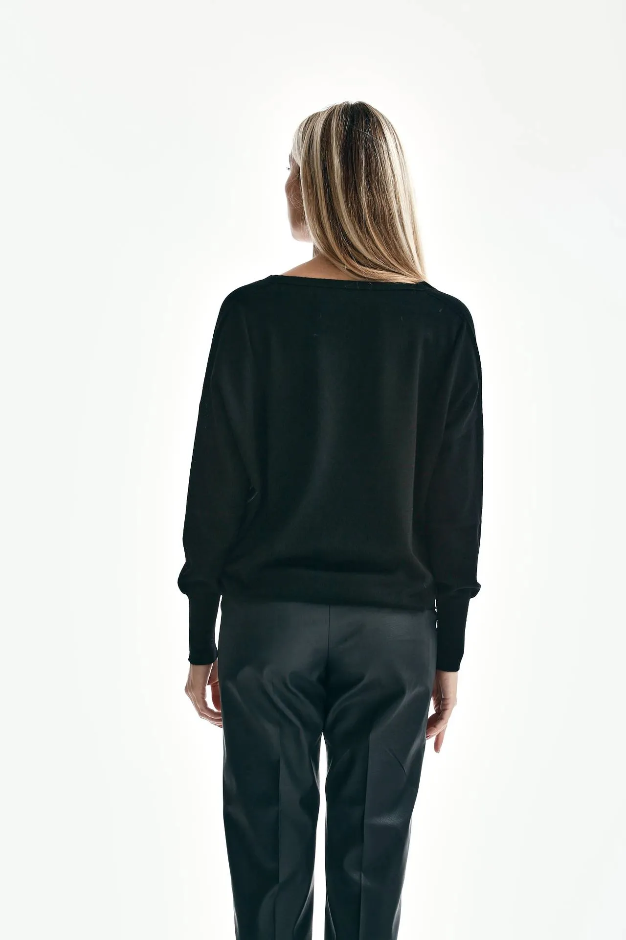 Maglia over in flexwool nero 