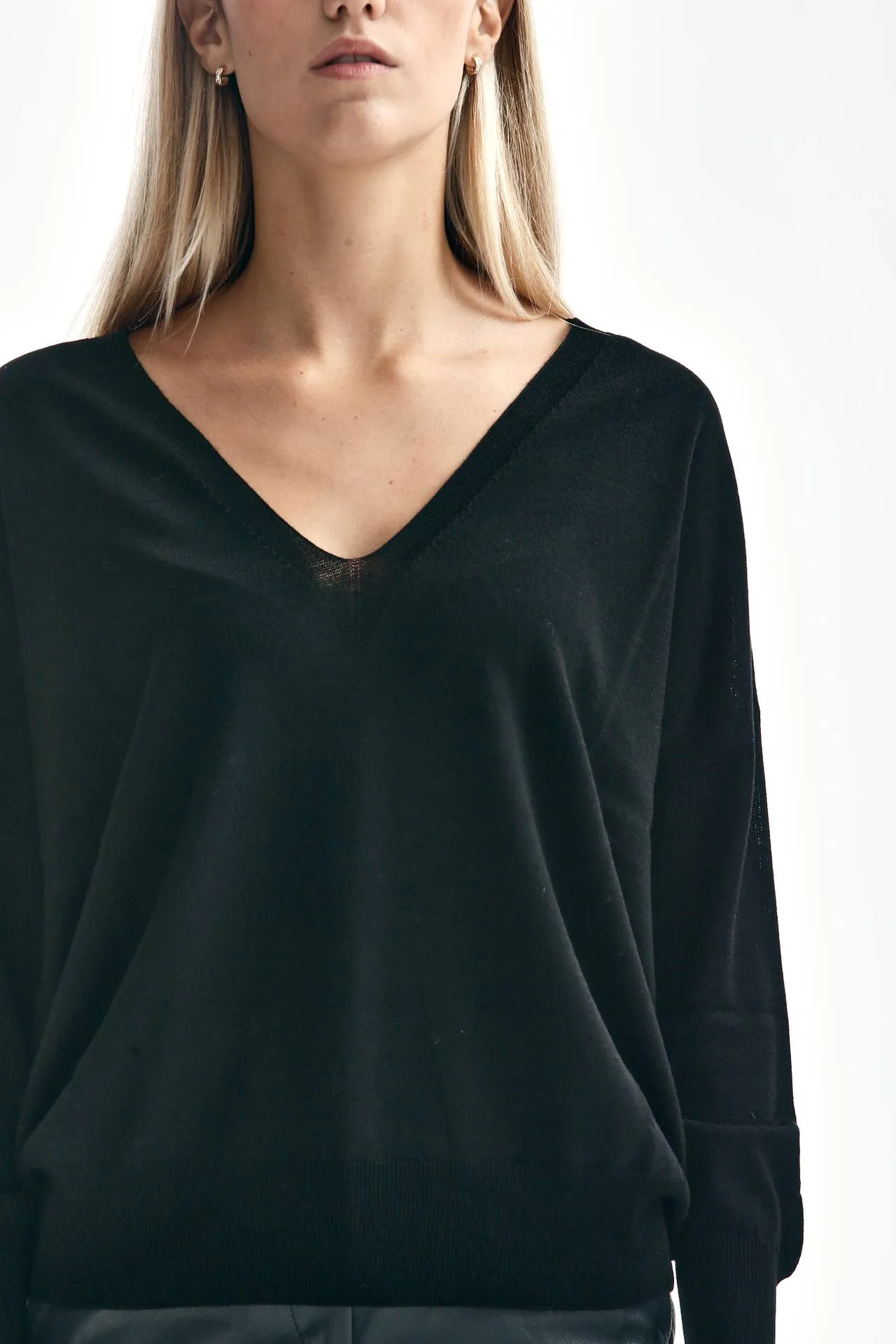 Maglia over in flexwool nero 