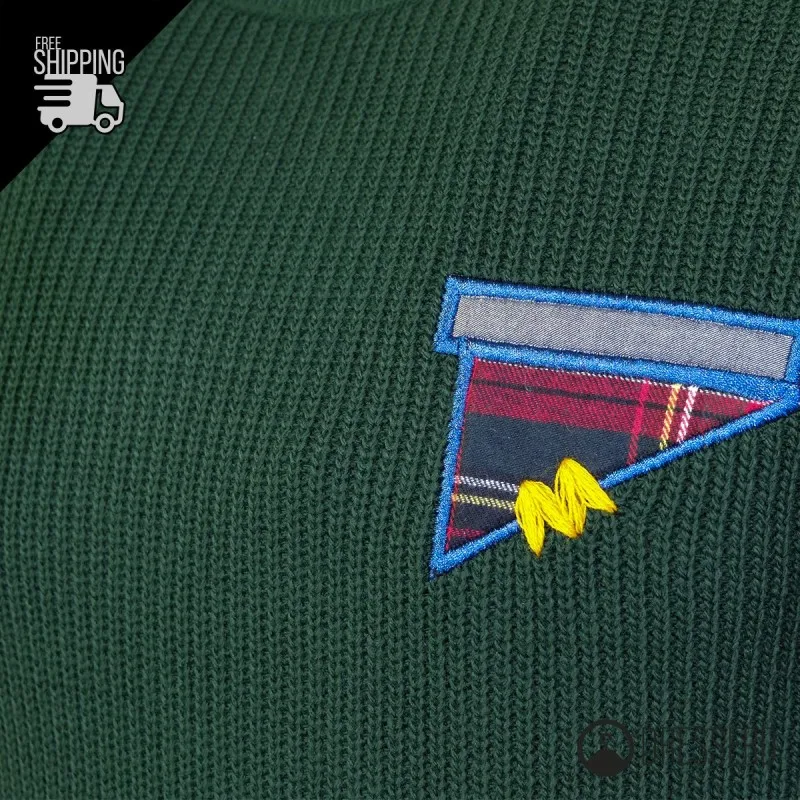 Maglia Uomo Dresserd Trama Lavorata e Ricamo lato cuore Toppe Fantasia in Lavorazione Maglione Made in Italy
