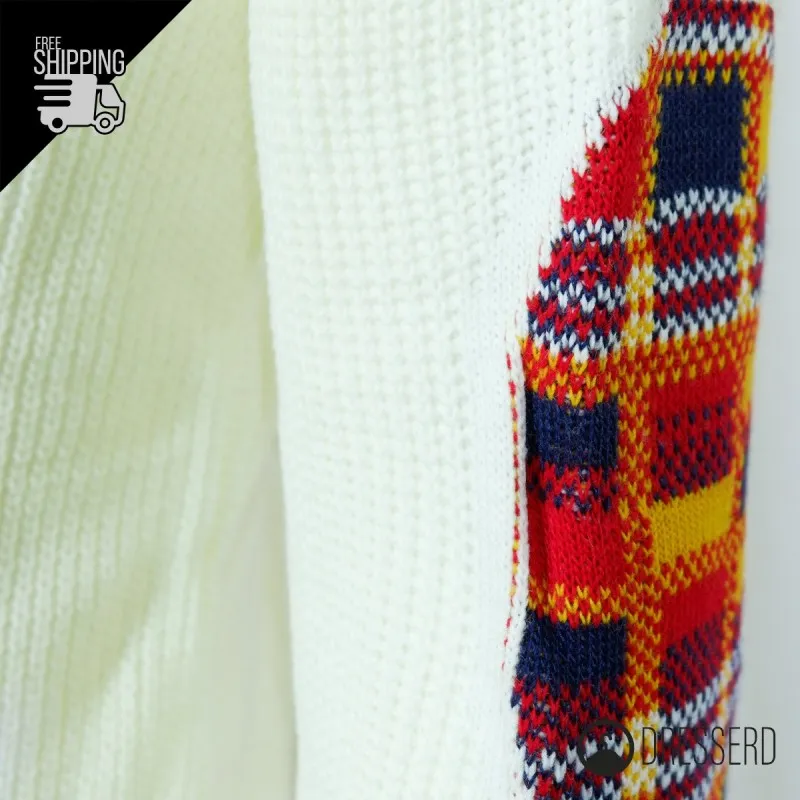 Maglia Uomo Dresserd Trama Lavorata e Ricamo lato cuore Toppe Fantasia in Lavorazione Maglione Made in Italy
