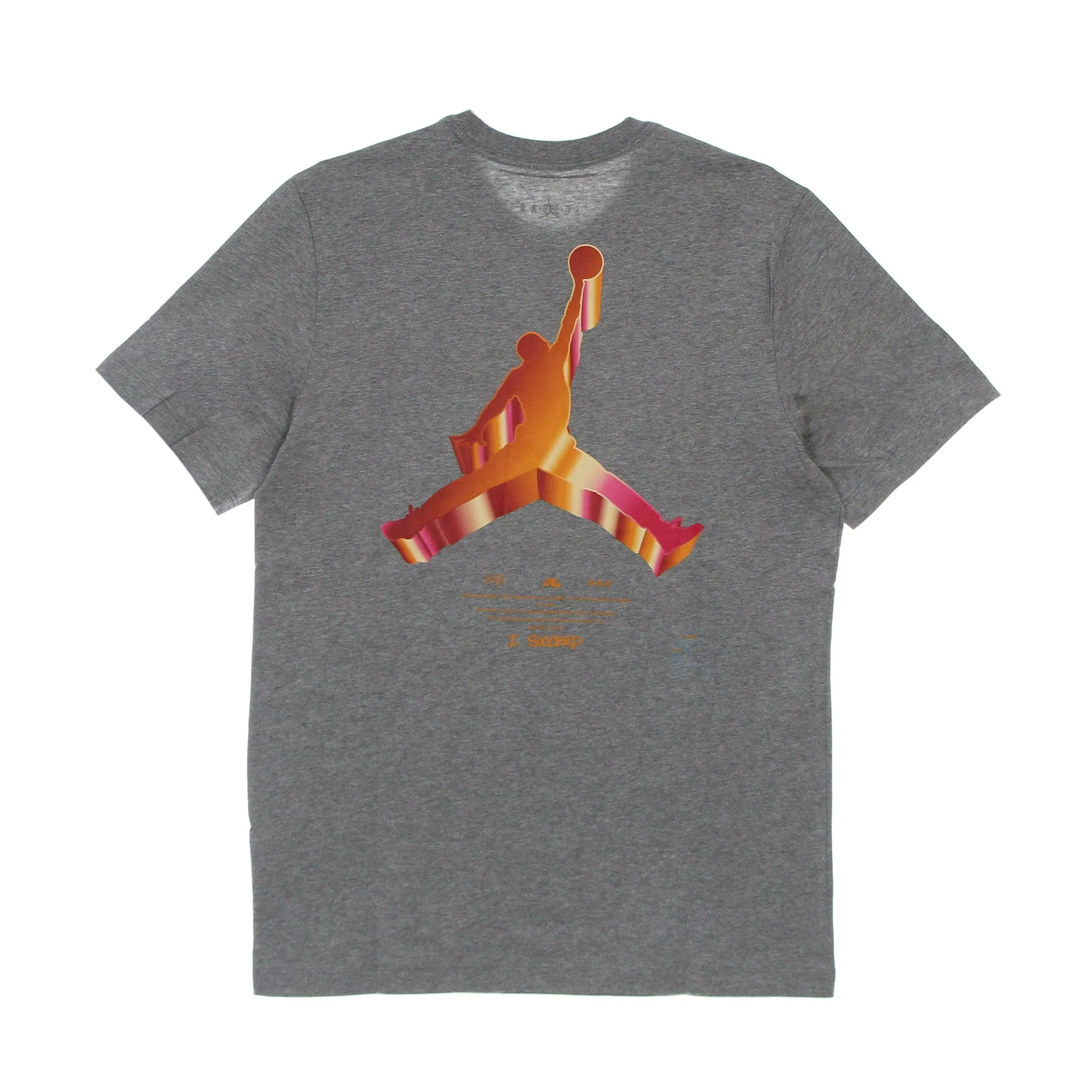 Maglietta Uomo Jumpman 3d Crew Carbon Heather/light Curry