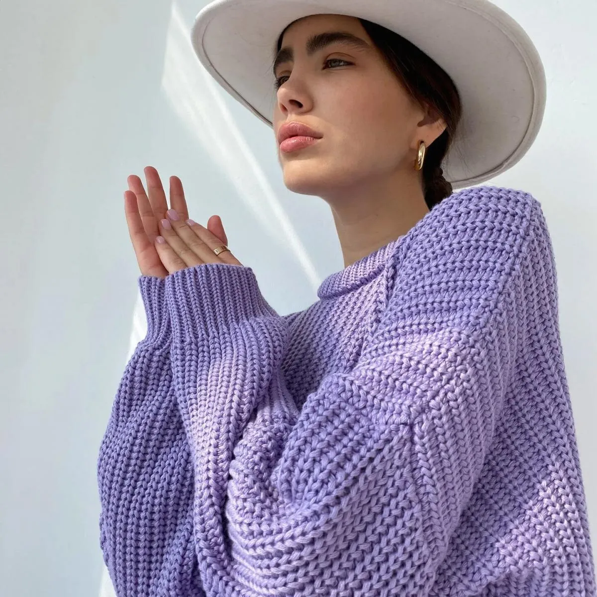Maglione Donna 2023 Nuovo Autunno Inverno Sciolto Girocollo Tinta Unita Manica Lunga Lavorato A Maglia Cappotto Pullover Donna