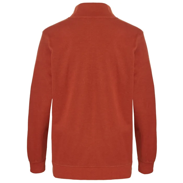 Maglione in cotone a maglia fine Pre End big men con zip e tasca sul petto Cognac