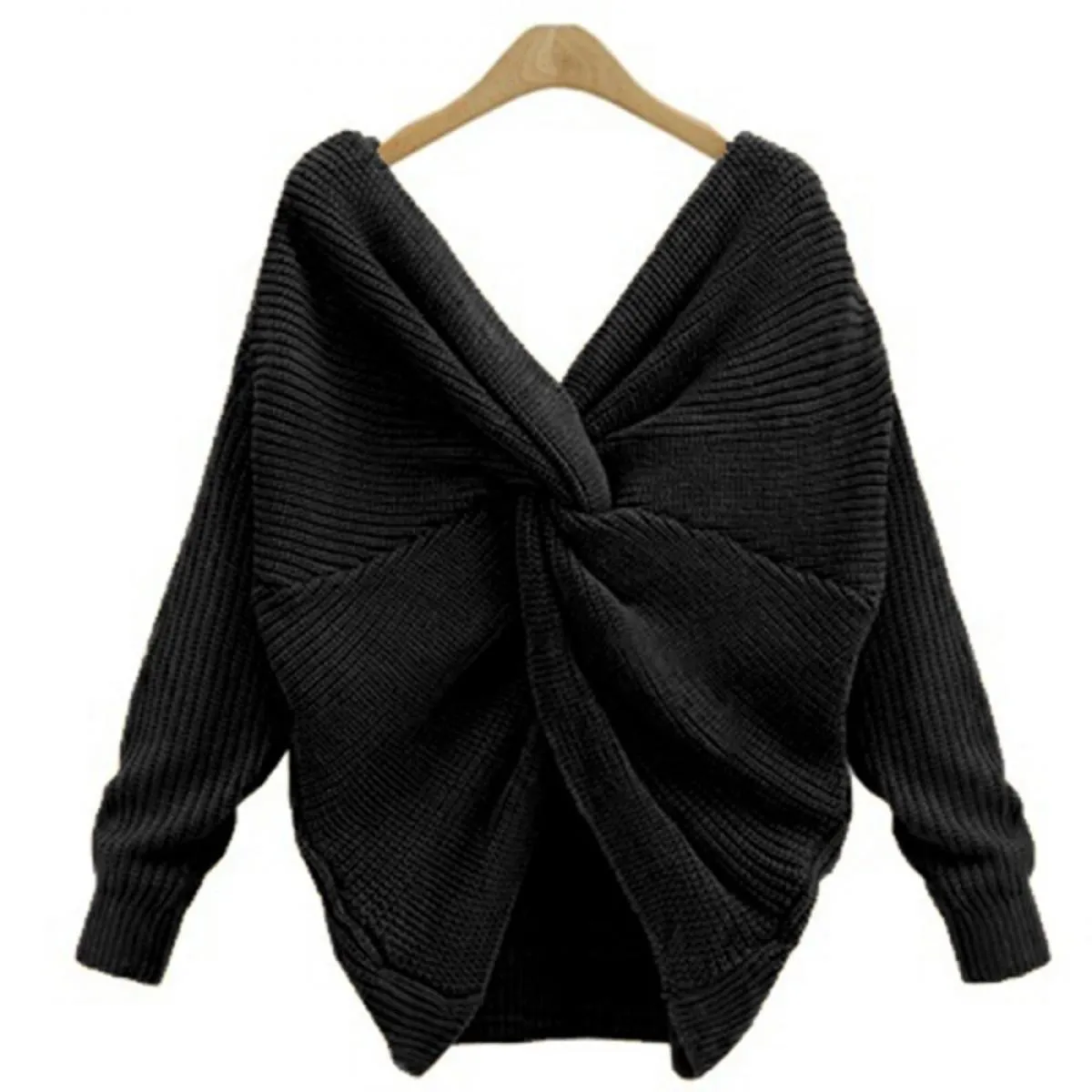 Maglione senza schienale Pullover Top Abbigliamento donna 2023 Autunno Inverno Moda Maglia Base Camicia Tee Femminile  Crop P