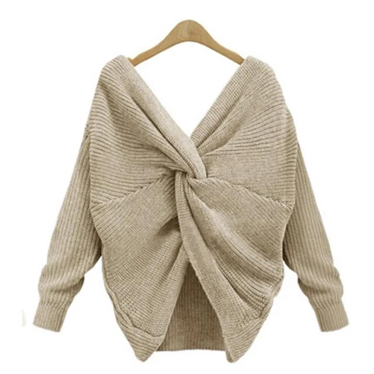 Maglione senza schienale Pullover Top Abbigliamento donna 2023 Autunno Inverno Moda Maglia Base Camicia Tee Femminile  Crop P