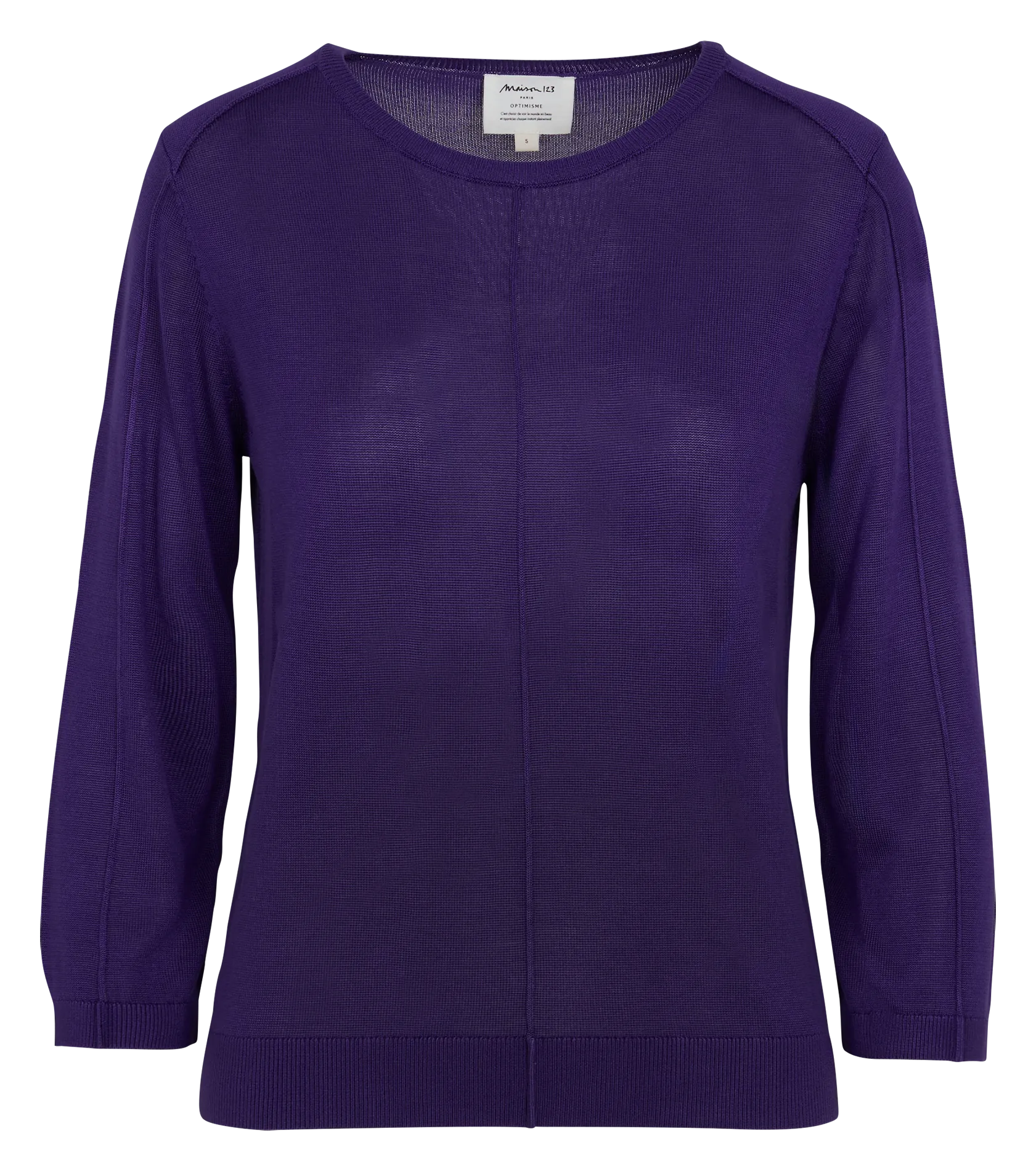  MAISON 123   CARLY - Maglione diritto a collo rotondo in maglia sottile | Viola