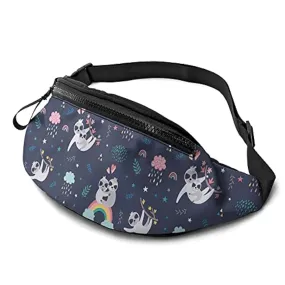Marsupio per uomo donna,marsupio carino bradipo con cintura tasca a tracolla regolabile borsa a tracolla borsa a tracolla per vi