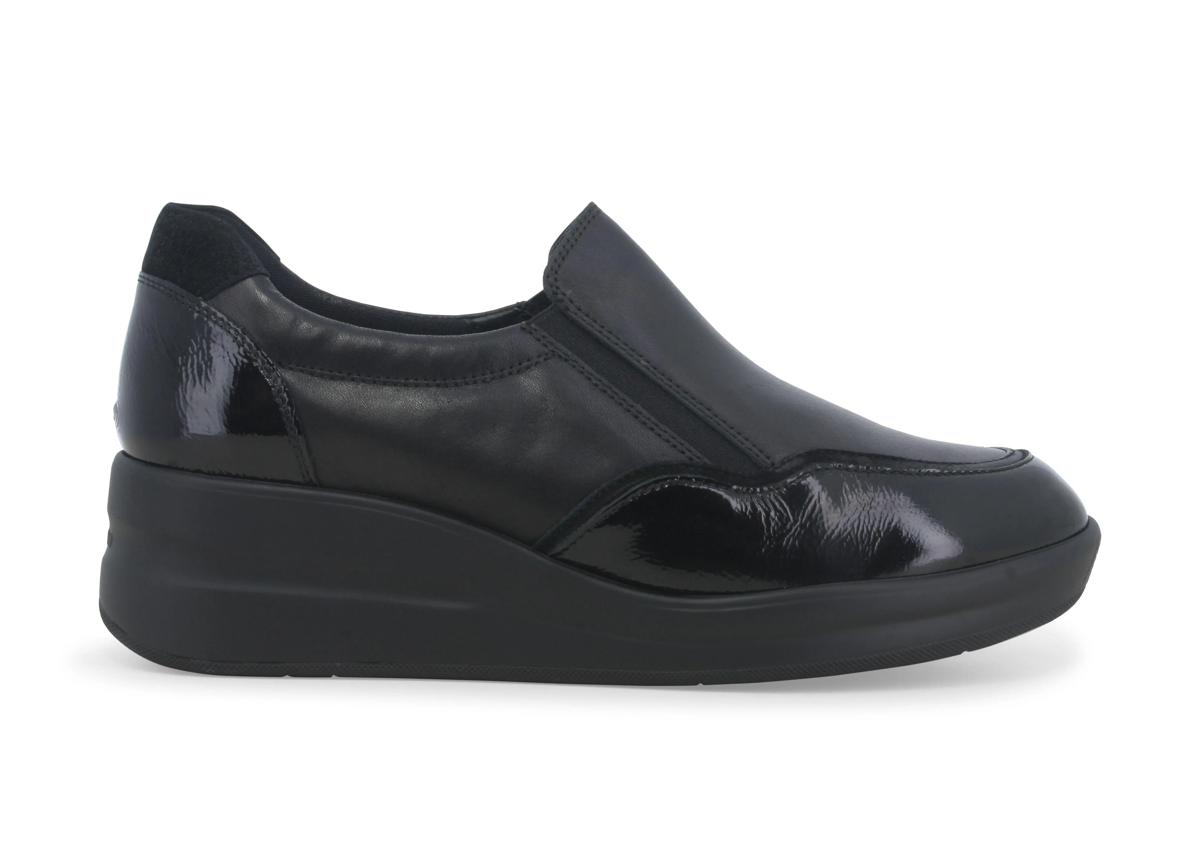 Melluso Sneakers donna in vernice e pelle nero r25641w