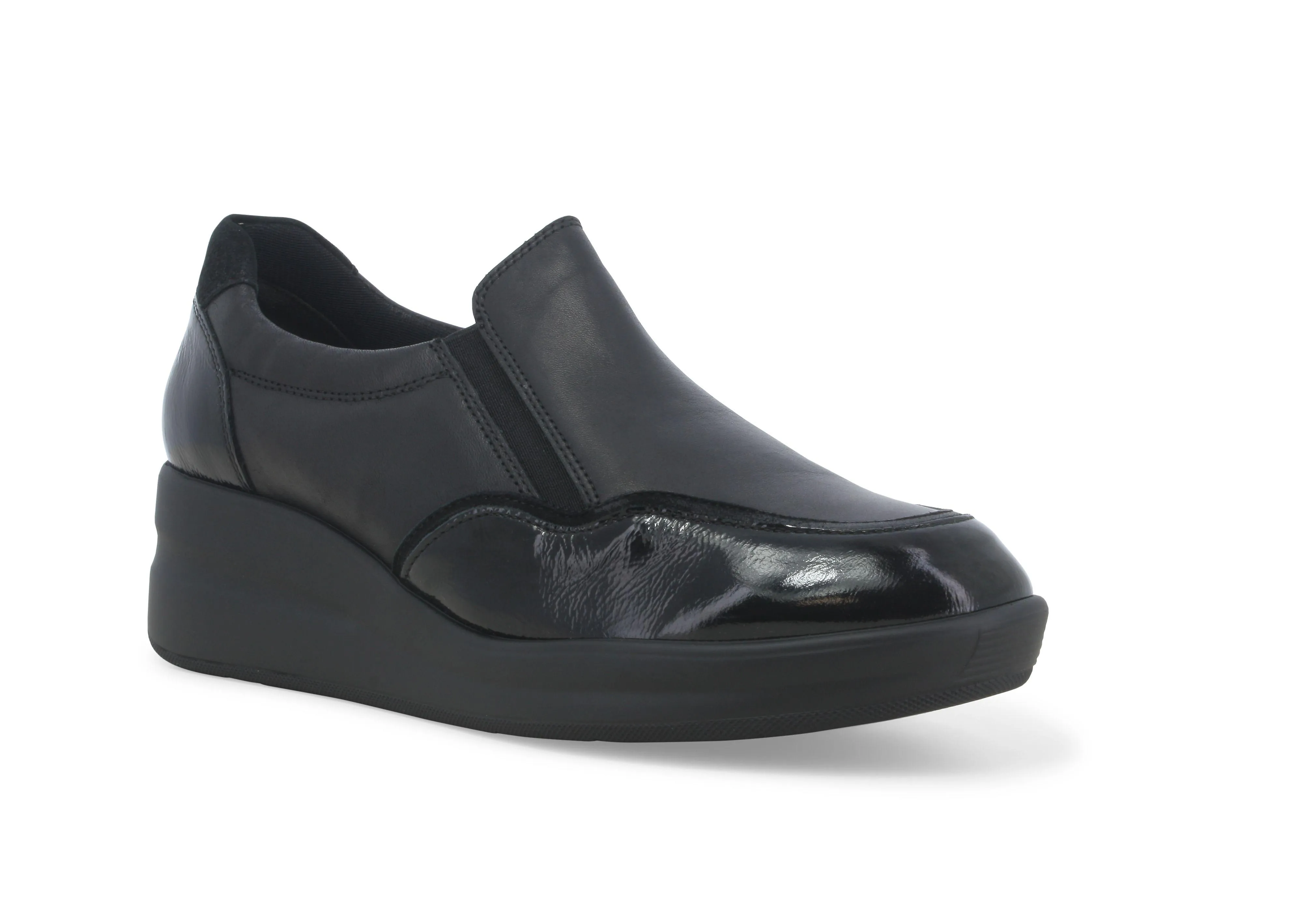 Melluso Sneakers donna in vernice e pelle nero r25641w