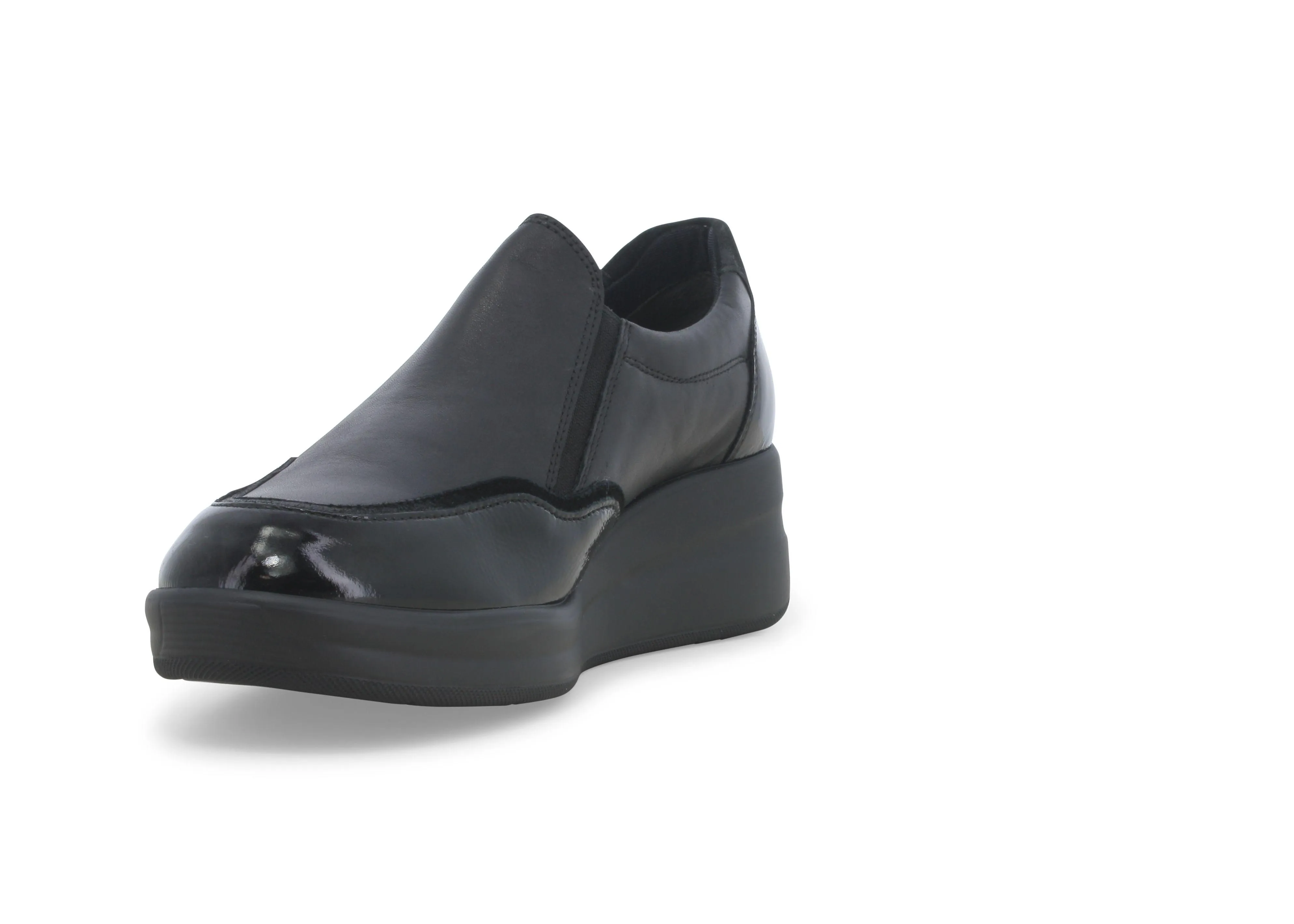 Melluso Sneakers donna in vernice e pelle nero r25641w