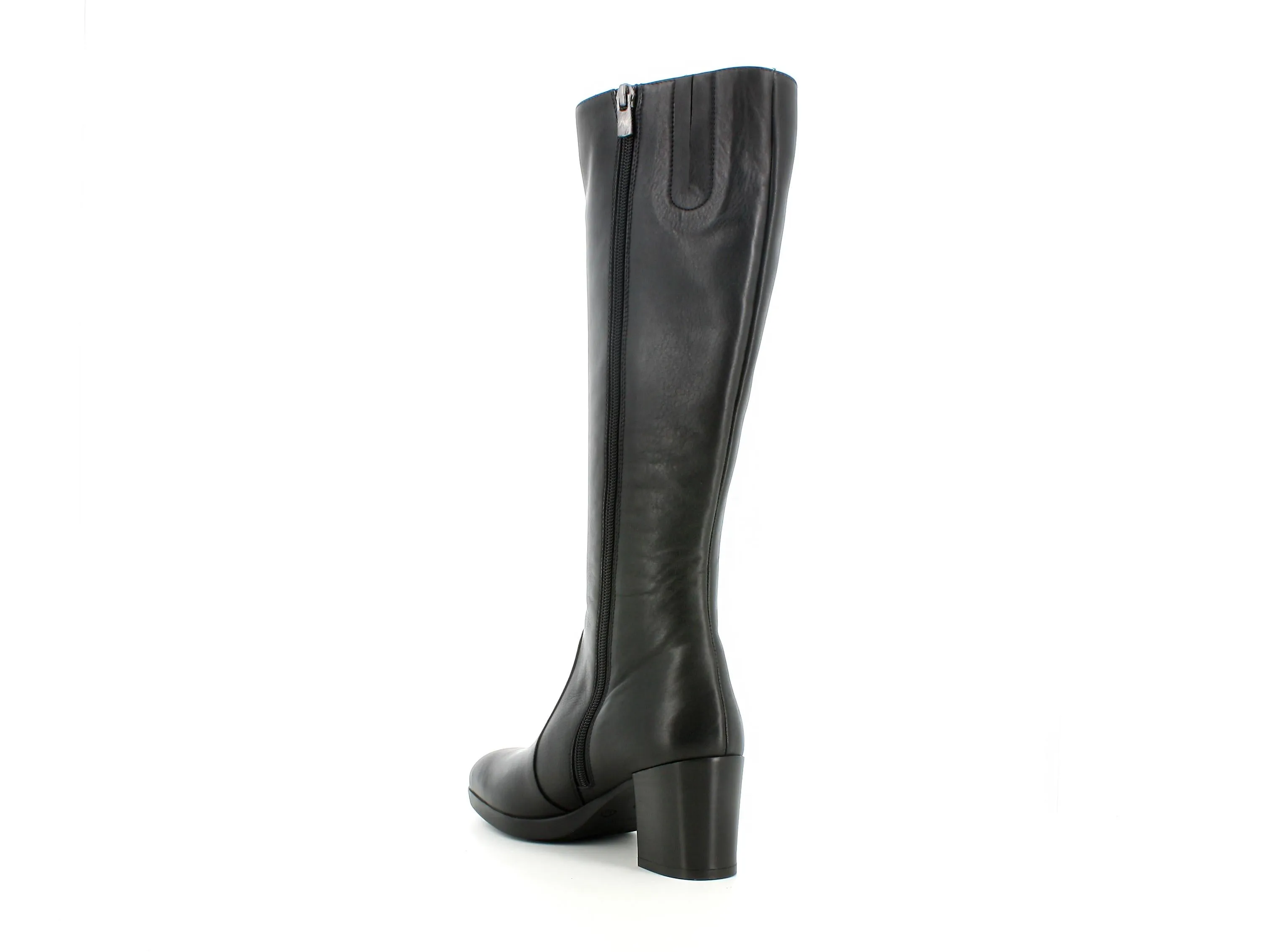 Melluso stivali in pelle nera con zip interna