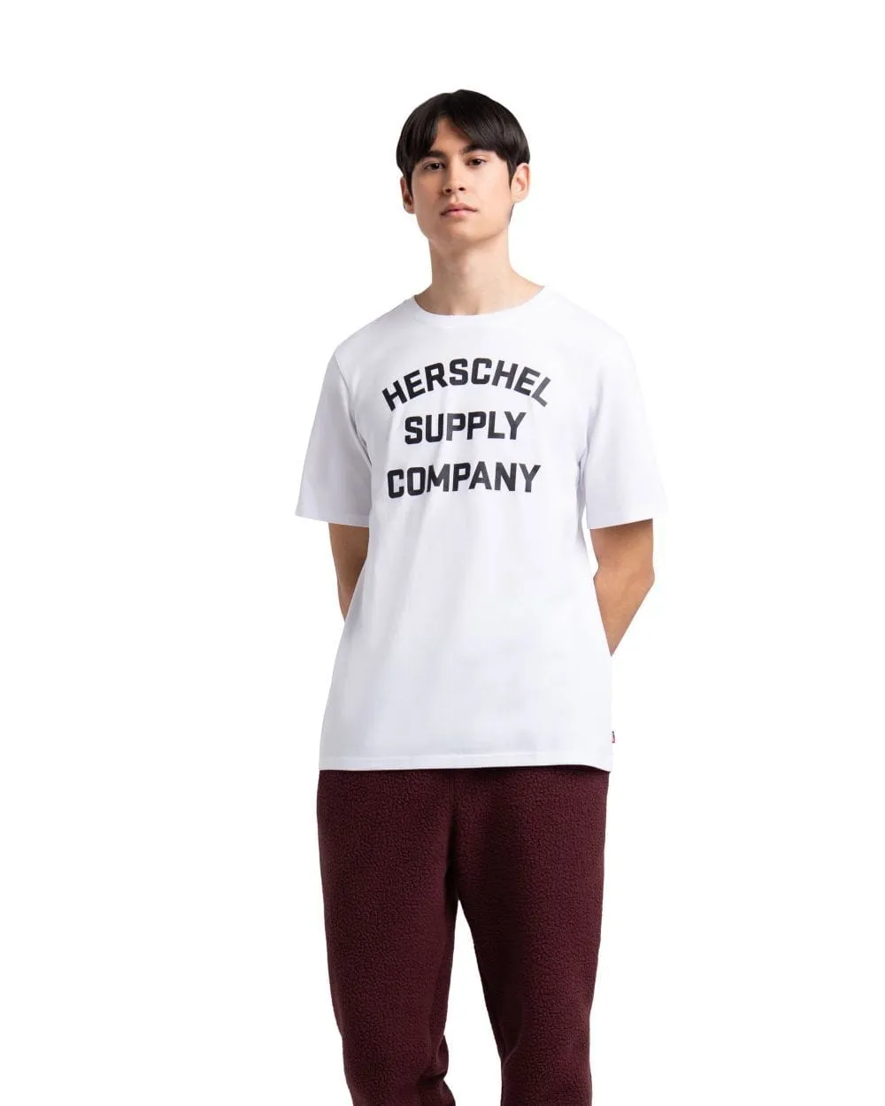 Men S Tee Stacked Chest Logo Bright White/Black