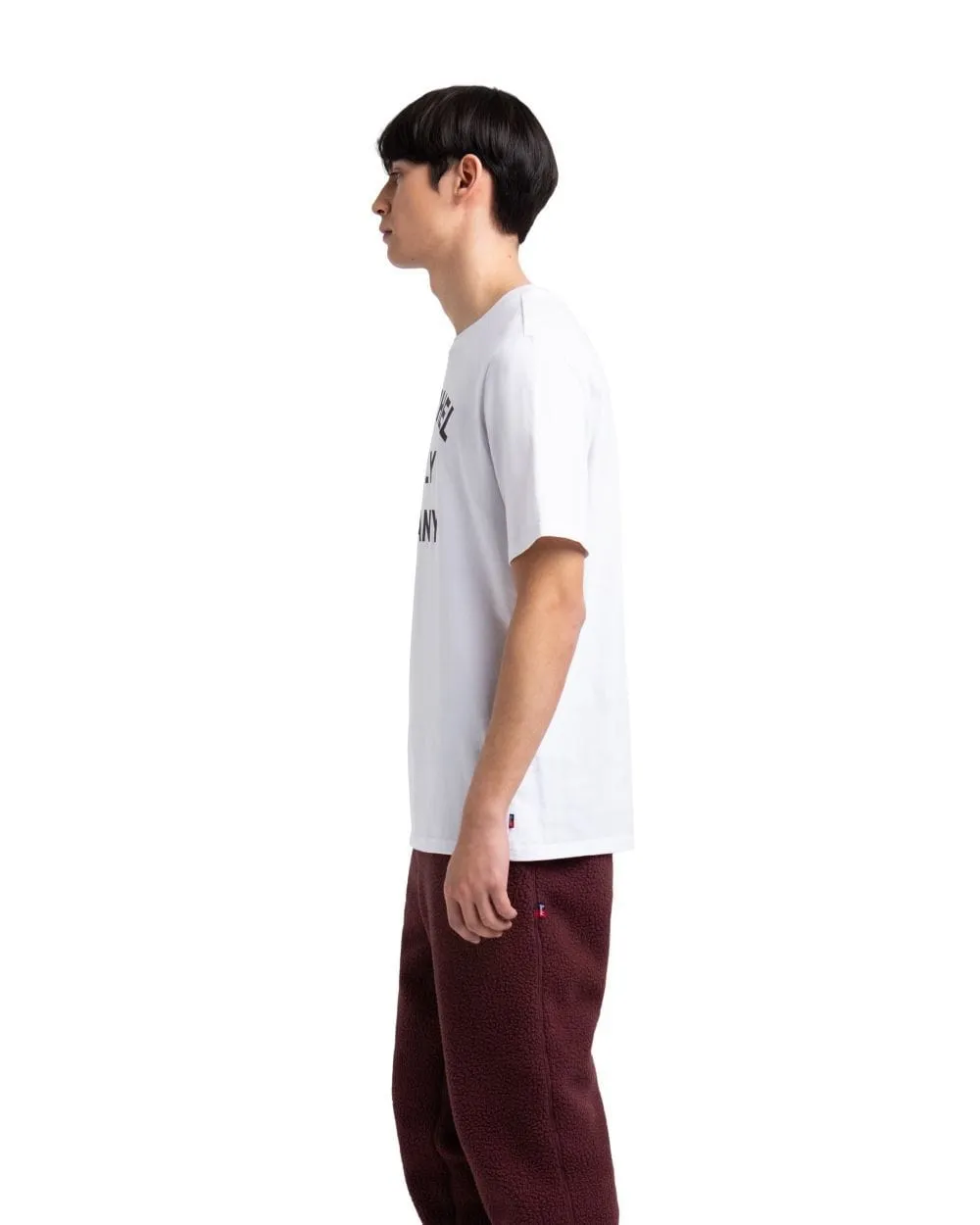 Men S Tee Stacked Chest Logo Bright White/Black