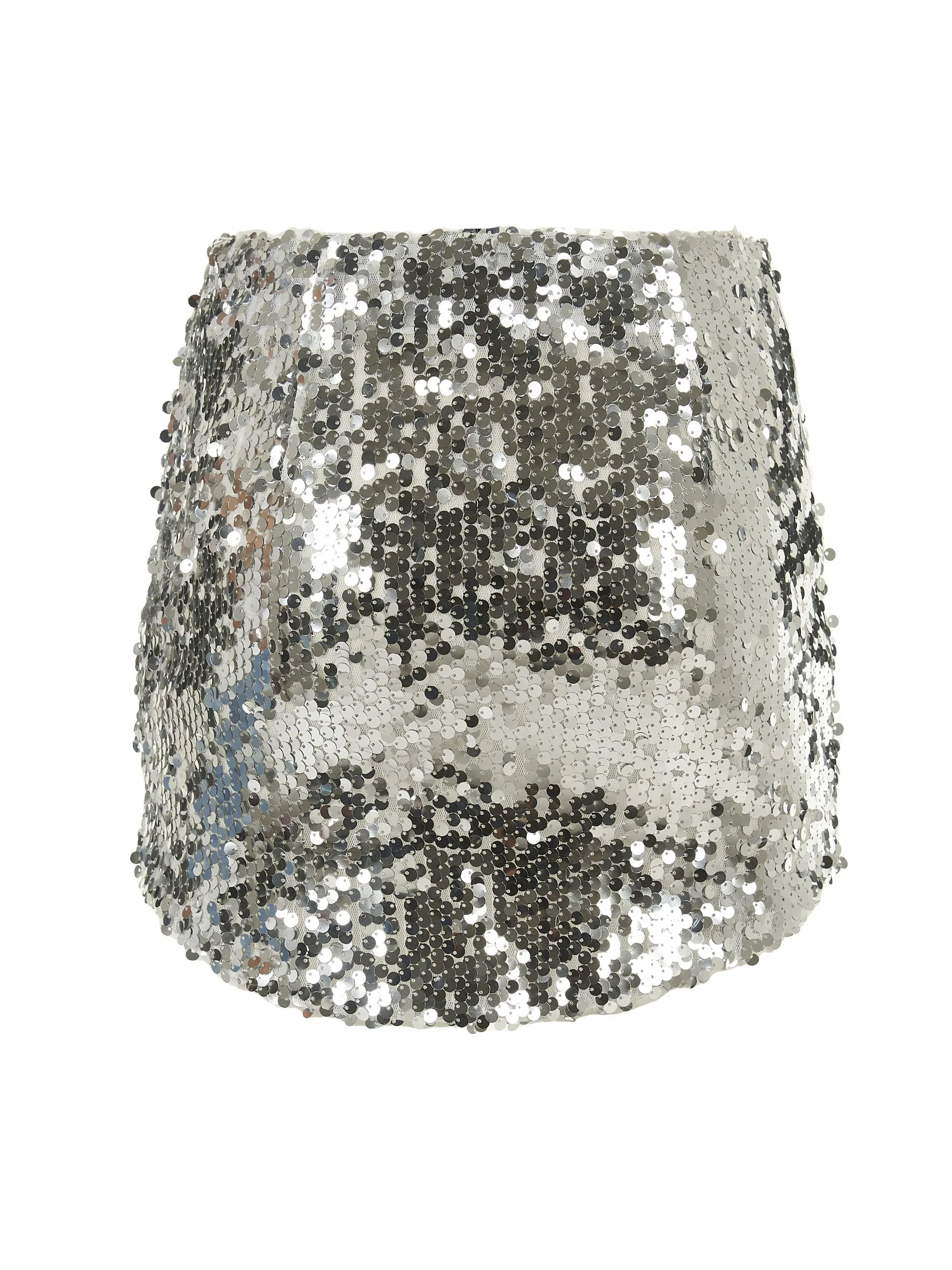 MINI GONNA ARGENTO FULL PAILLETTES