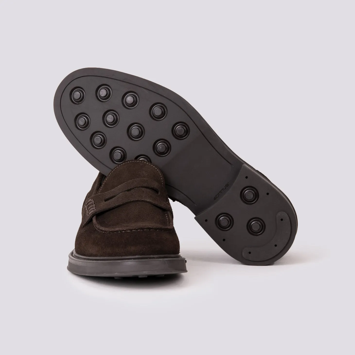 MOCASSINO  CON PENNY IN CAMOSCIO MARRONE