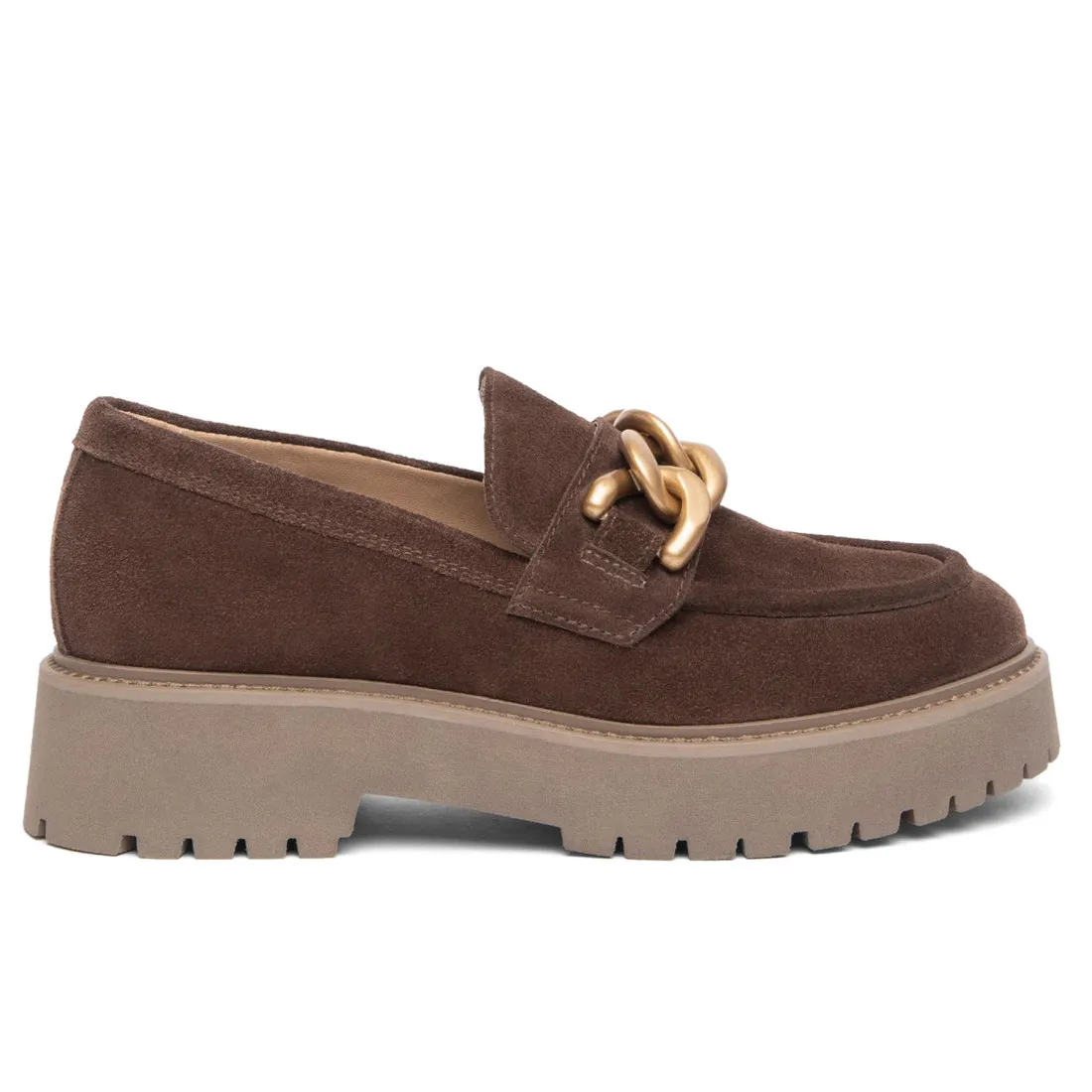 Mocassino da donna NeroGiardini in camoscio marrone