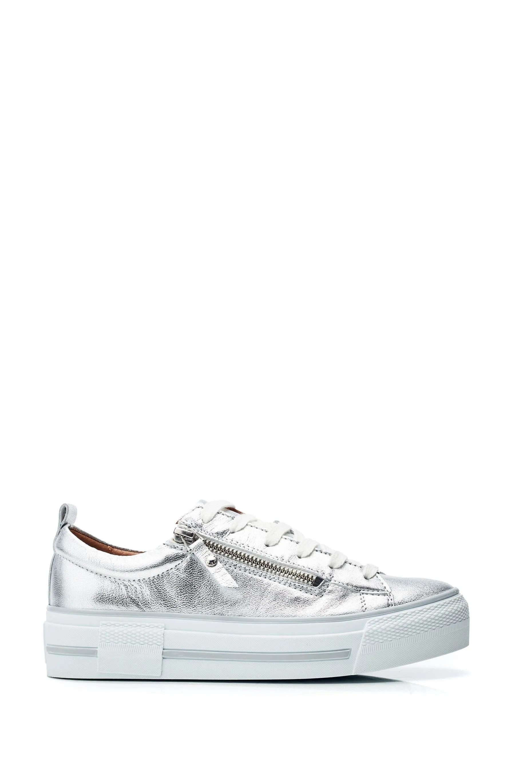Moda in Pelle Filician - Scarpe da ginnastica con suola spessa e zip in Pizzo    