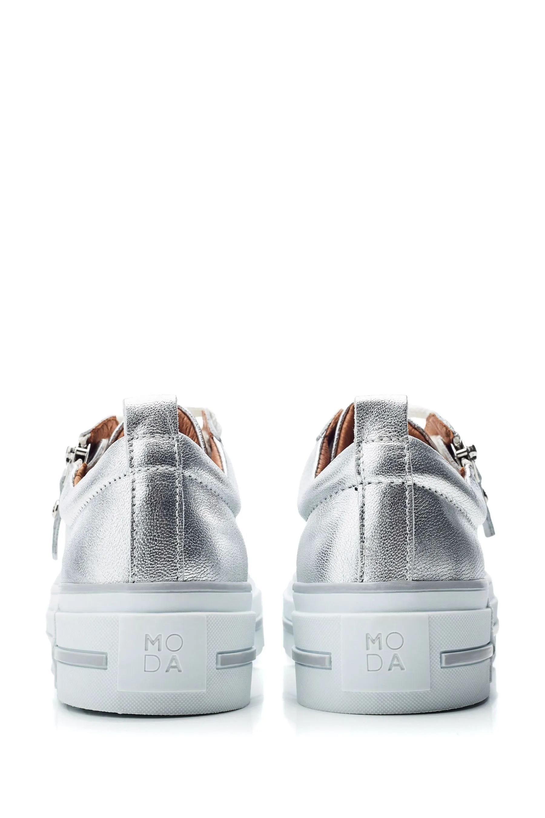 Moda in Pelle Filician - Scarpe da ginnastica con suola spessa e zip in Pizzo    