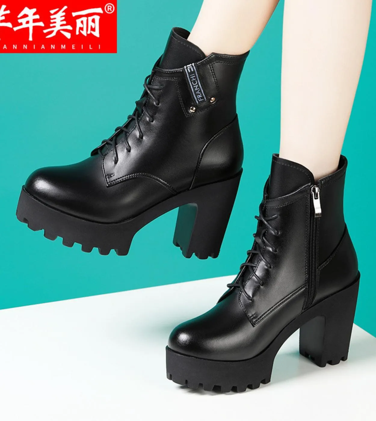 Moda tacchi alti spessi Stivali sportivi Scarpe da donna Stivaletti da donna Stivali neri elastici invernali Stivali comodi Zapa