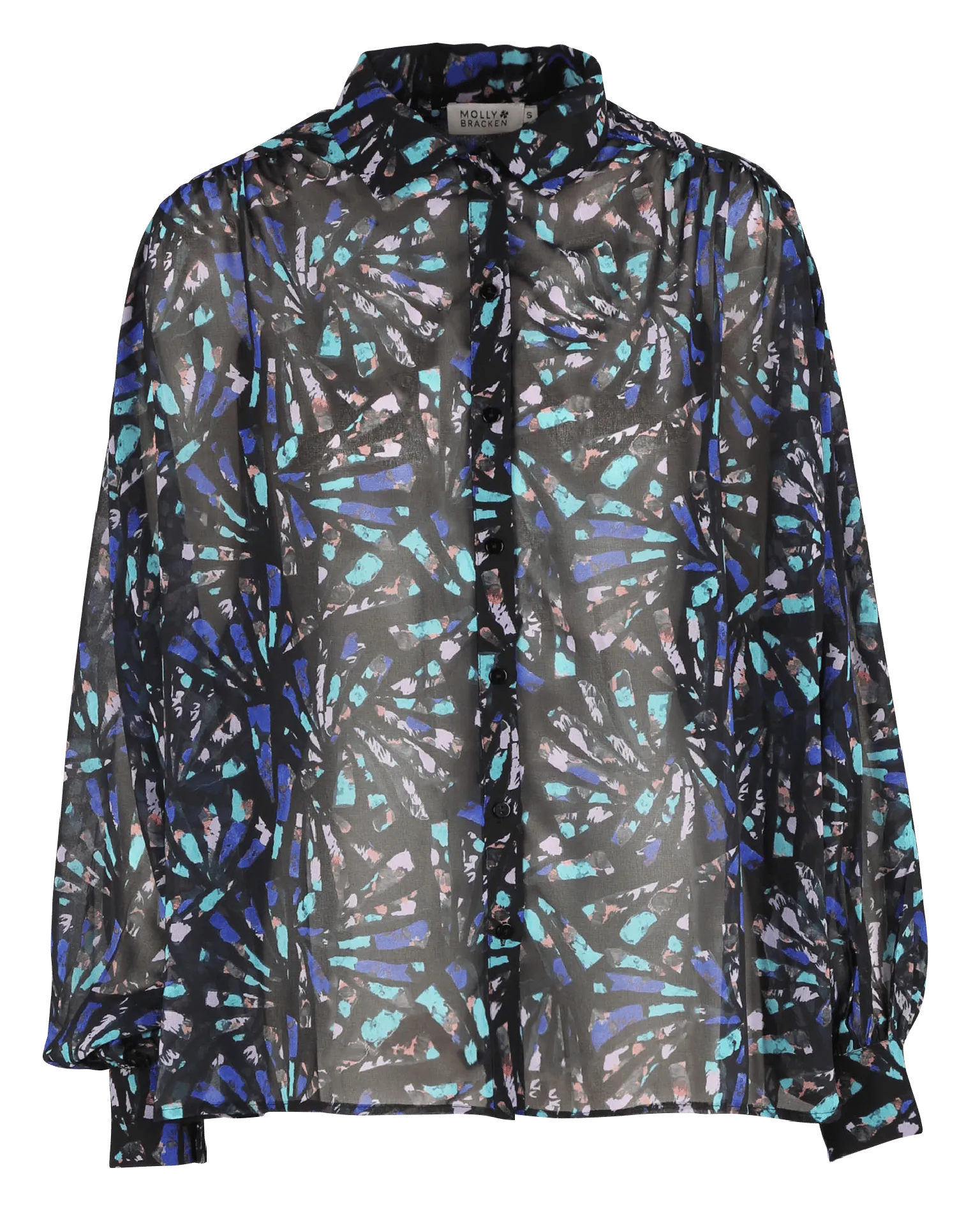  MOLLY BRACKEN   Camicia ampia in voile stampato | Blu