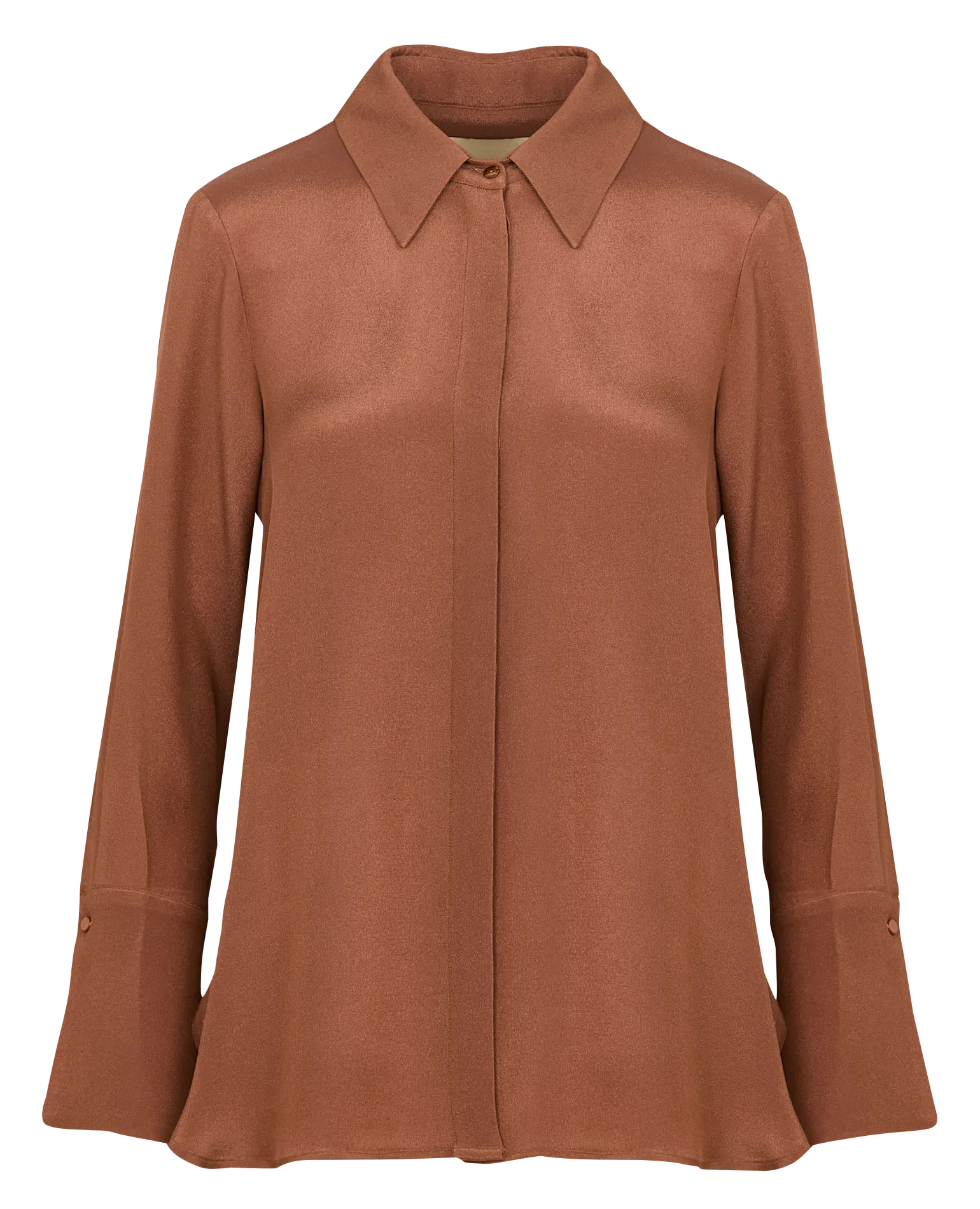  MOMONI   TENA - Camicia diritta satinata | Arancione