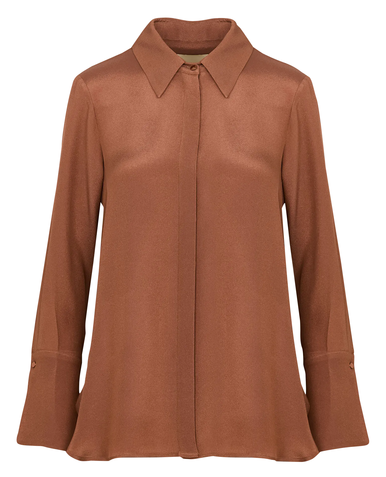  MOMONI   TENA - Camicia diritta satinata | Arancione