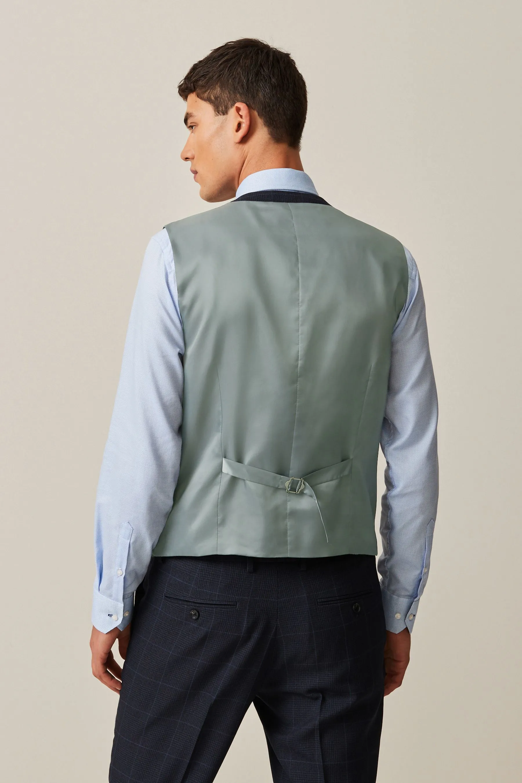 Navy  - Gilet da A quadri da completo Principe di Galles